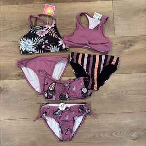 Set of 3 mix and match girls two piece bathing suits size 12